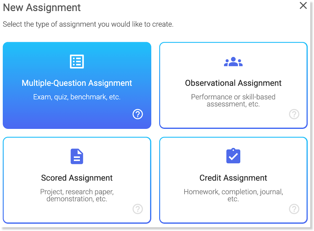 Overview of Assignment Types – Gradient Help Center