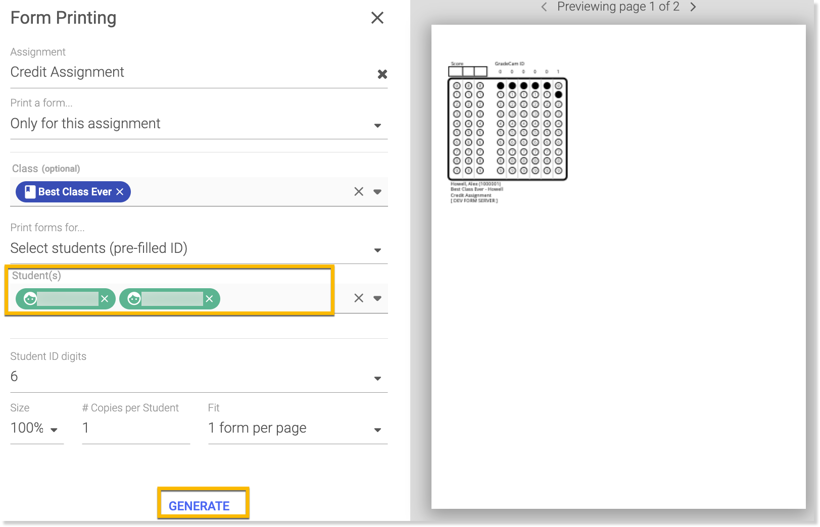Credit Assignment - Print Forms - Specific Students.png