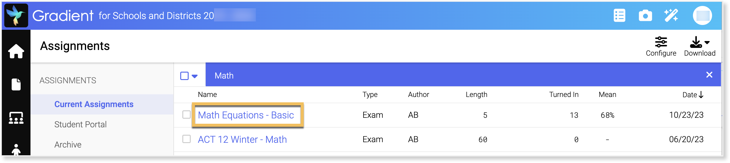 Current Assignments Select Assignment.png