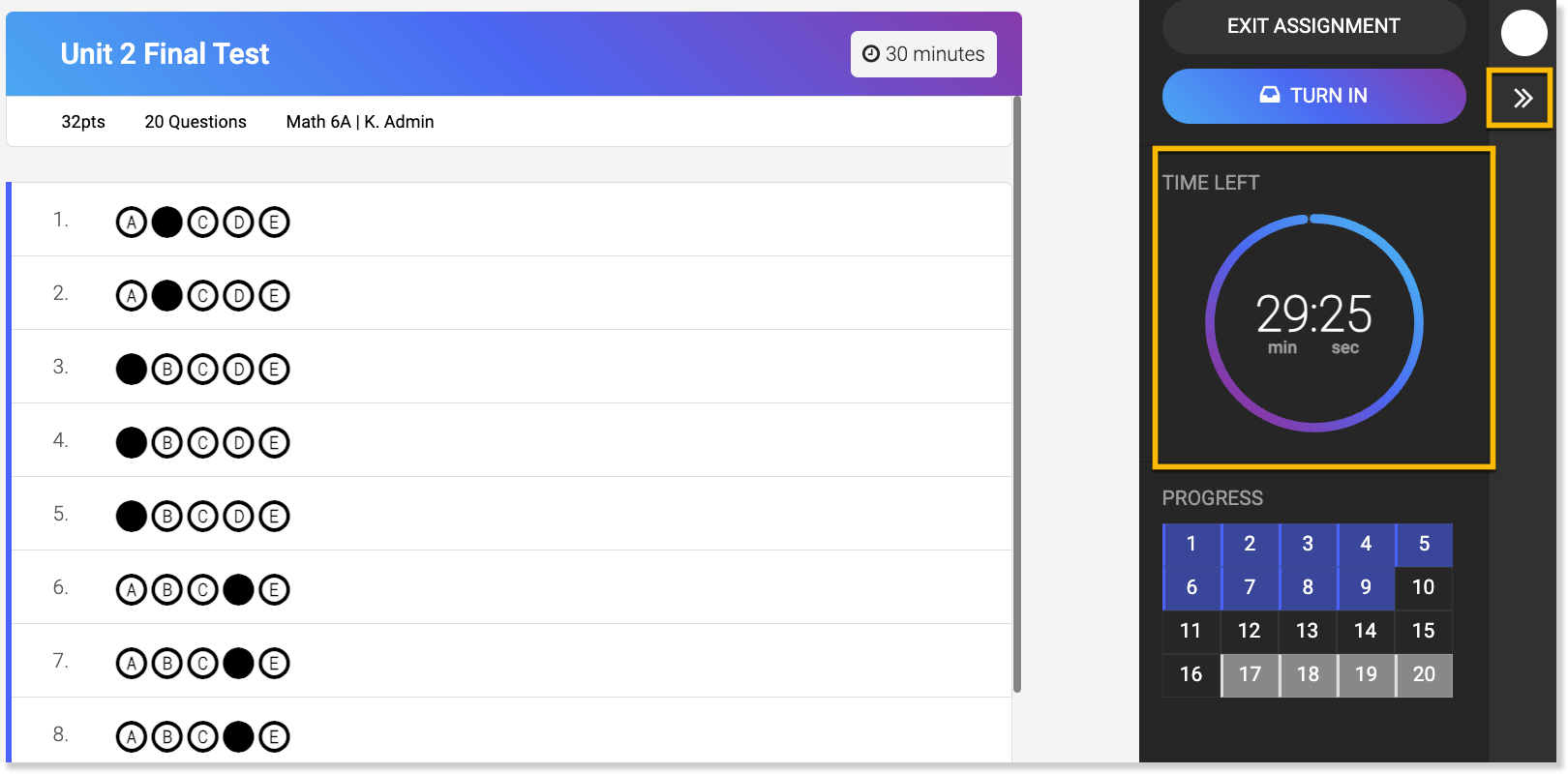 Student Portal - Timer with Collapsible Panel.png