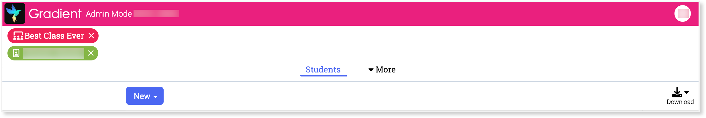 Classes Tab - Class filtered top left.png